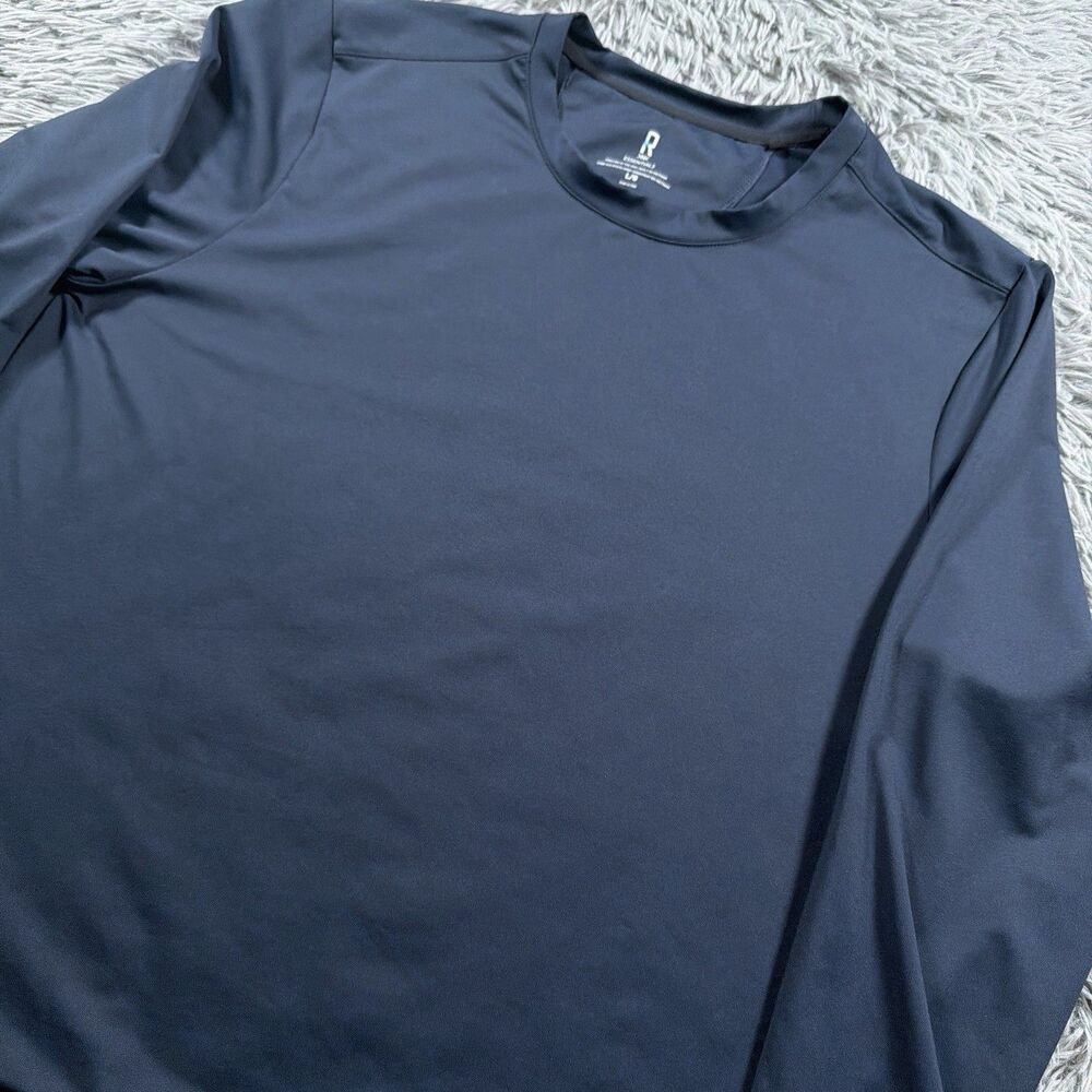 Rhone Essentials Shirt Large Blue Performance Training Pullover Crewneck Mens